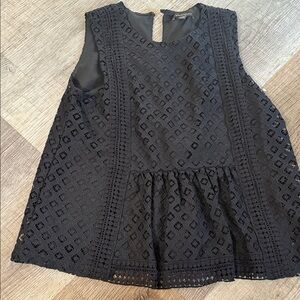 Banana Republic Black Lace Detail Top